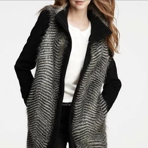 Ann Taylor Wool Cashmere Faux Fur Jacket Coat